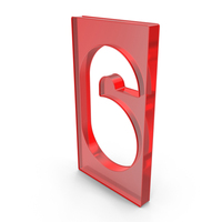 Number 6 Hole Red Plastic PNG & PSD Images