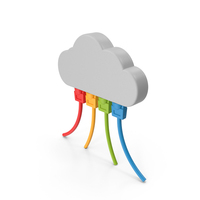 Cloud Shape With Network Cables PNG & PSD Images
