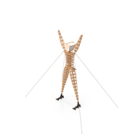 Wooden Statue Burning Man with Hands Up PNG & PSD Images