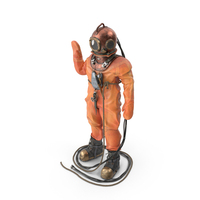 Traditional Hard Hat Diving Suit Old Welcoming Pose PNG & PSD Images