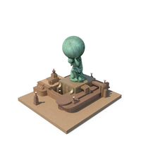 Pedestal Base And Portmeirion Hercules Statue PNG & PSD Images