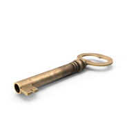 Vintage Door Key Brass PNG & PSD Images