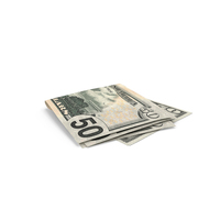 Double US 50 Dollars Note Fold On Ground PNG & PSD Images