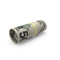 Few US 50 Dollars Notes Bill Rolled PNG & PSD Images