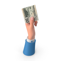 Rising Hand Holding Us 50 Dollars Note PNG & PSD Images