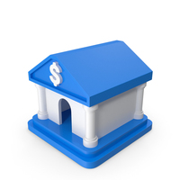 Cartoon Bank Blue PNG & PSD Images