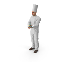 Chef With Plate Of Cupcakes PNG & PSD Images