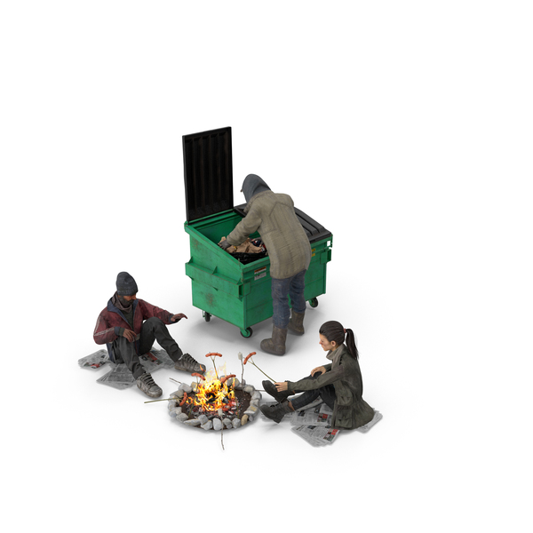 Homeless People Around Fire PNG & PSD Images
