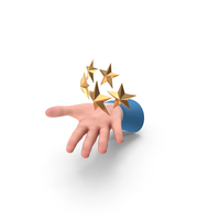 Five Stars On Hand Gold PNG & PSD Images
