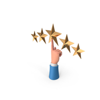 Five Stars Showing Hand Gold PNG & PSD Images