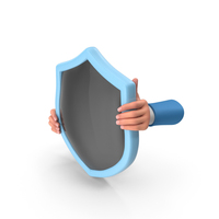 Hand Holding Secure Guard Shield Black PNG & PSD Images
