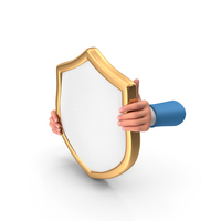 Hand Holding Secure Guard Shield Gold PNG & PSD Images