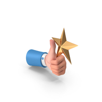 Hand Holding Star Thumbs Up Gold PNG & PSD Images