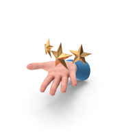 Three Stars On Hand Gold PNG & PSD Images