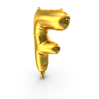 Golden Balloon Letter F PNG & PSD Images