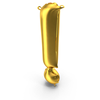 Golden Balloon Letter Exclamation Mark PNG & PSD Images