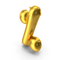 Golden Balloon Letter Percent Mark PNG & PSD Images
