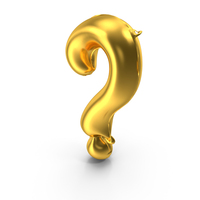 Golden Balloon Letter Question Mark PNG & PSD Images