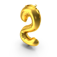 Golden Balloon Letter 2 PNG & PSD Images