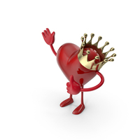 Heart With Gold Crown PNG & PSD Images