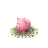 Circlular Arranged 100 Australian Dollar Piggy Bank PNG & PSD Images