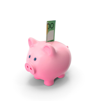 Pink Piggy Bank Save 100 Australian Dollar Note PNG & PSD Images