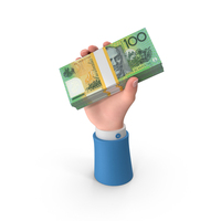 Raising Hand Win Australian Dollar Money PNG & PSD Images