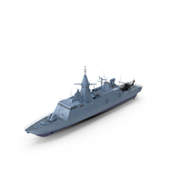 Corvette Class Ship With Attack Helicopter PNG & PSD Images