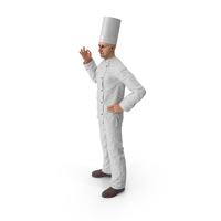 Professional Chef Character In Pose PNG & PSD Images
