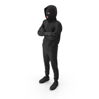 Masked Burglar Character Standing Pose PNG & PSD Images