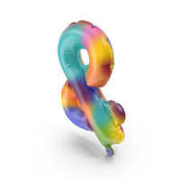 Rainbow Balloon Ampersand Mark PNG & PSD Images