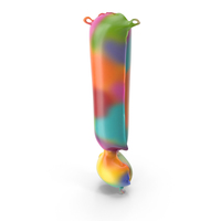 Rainbow Balloon Exclamation Mark PNG & PSD Images