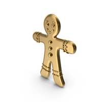 Gold Gingerbread Man PNG & PSD Images