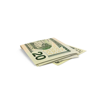 Double 20 US Dollar Money Note Fold On Ground PNG & PSD Images