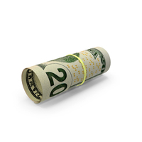 Few 20 US Dollar Money Notes Bill Rolled PNG & PSD Images