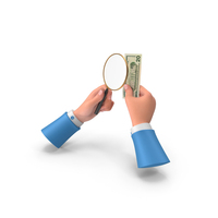 Hand Holding Magify Find 20 US Dollar Money Note PNG & PSD Images