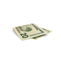 Single 20 US Dollar Money Note Fold Ground PNG & PSD Images