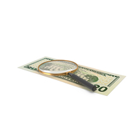 Single 20 US Dollar Money Note Magnify Find PNG & PSD Images