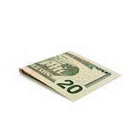 Single 20 US Dollar Money Note Proper Fold Ground PNG & PSD Images