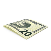 Two 20 US Dollar Note Folded PNG & PSD Images