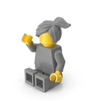 Lego Minifigure Female Sitting Arm Up PNG & PSD Images