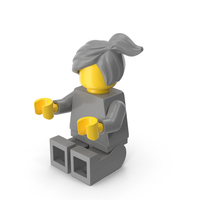 Lego Minifigure Female Sitting Arms Middle PNG & PSD Images