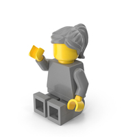 Lego Minifigure Female Sitting Arm Up PNG & PSD Images