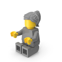 Lego Minifigure Female Sitting Arms Middle PNG & PSD Images