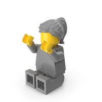Lego Minifigure Female Sitting Arms Up PNG & PSD Images