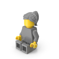 Lego Minifigure Female Sitting PNG & PSD Images
