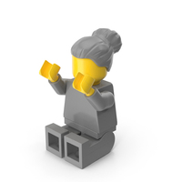 Lego Minifigure Female Sitting Arms Up PNG & PSD Images