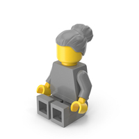Lego Minifigure Female 5 Sitting PNG & PSD Images