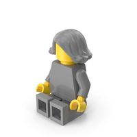 Lego Minifigure Female Sitting PNG & PSD Images
