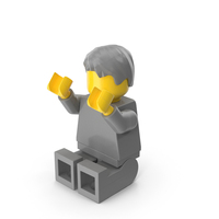Lego Minifigure Male Sitting Arms Up PNG & PSD Images
